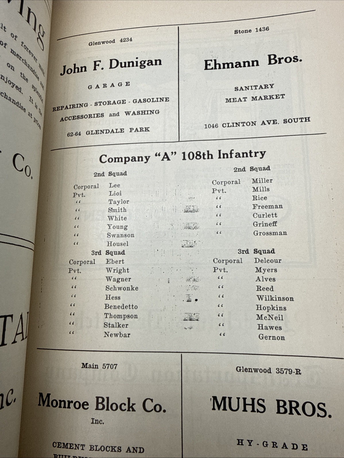 RARE 1926 27th Infantry Division 108th Company A Field Day Souvenir History book