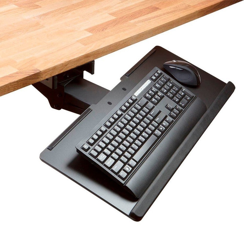 Adjustable Keyboard Tray Ergonomic Design Under Desk Mount w/ Full Size Platform