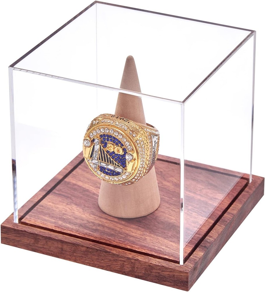 Championship Ring Display Case, No Assembly Required Clear Transparent