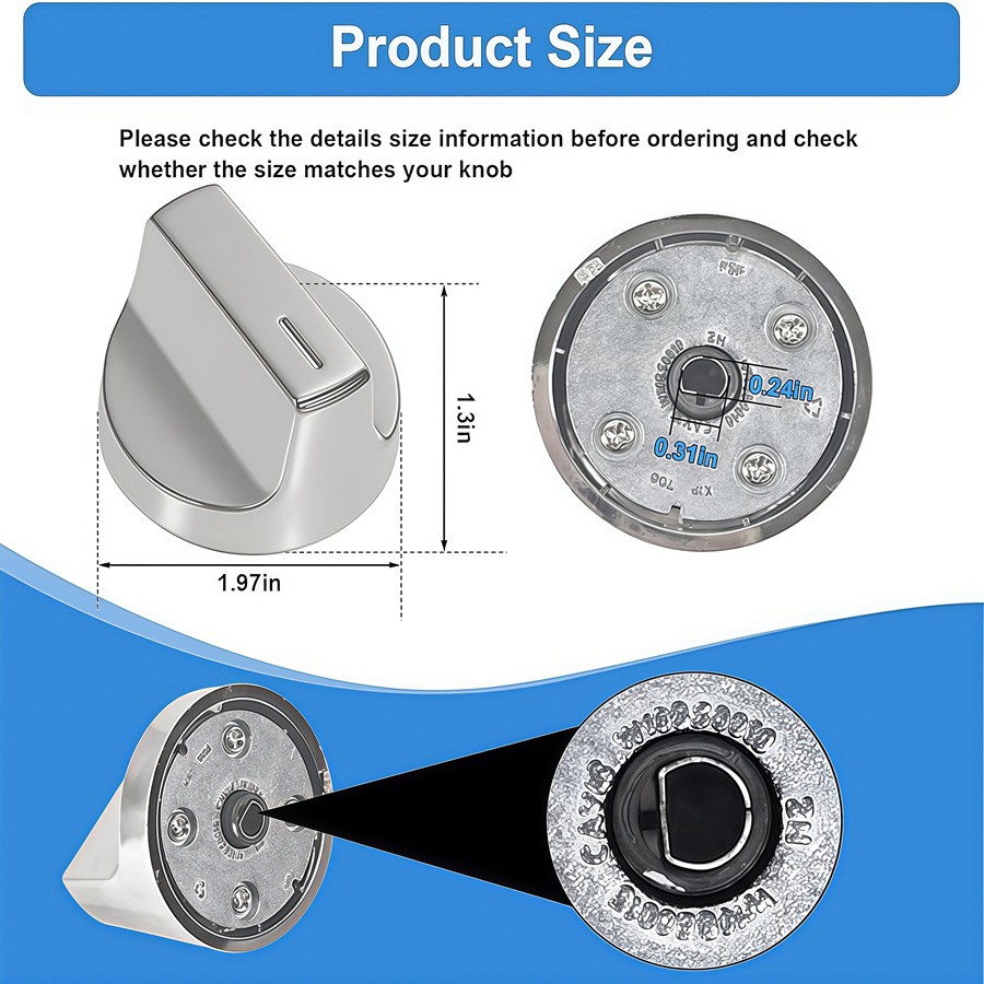 W11517331 for Whirlpool Electric Range Knobs (4pcs) Replace W10850027 W11117415