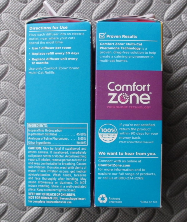 COMFORT ZONE Multi Cat Calming Diffuser Refill 2 Pack Cat Calming Pheromone