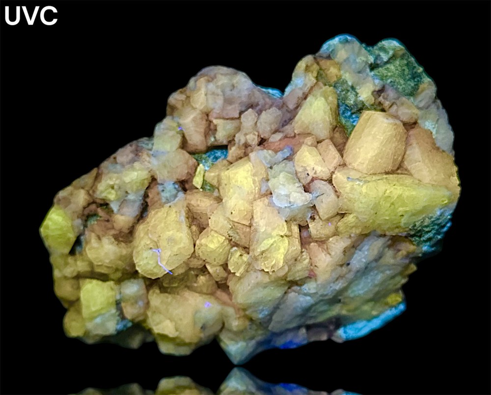 379 Gr. Fluorescent Wernerite Scapolite Crystals Cluster On Matrix @Afg