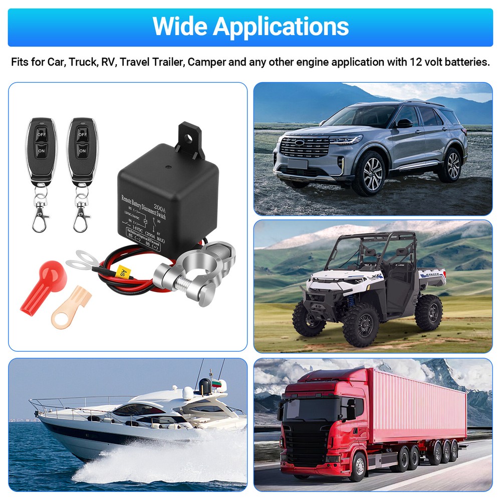 Car Battery Switch Disconnect Power Kill Master Isolator Cut Off Remote Control