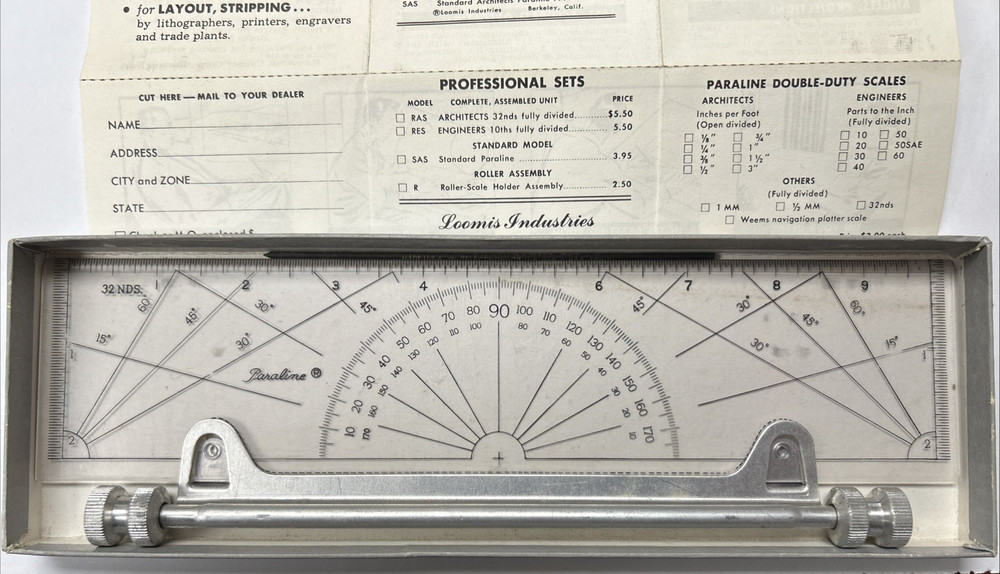 Loomis Industries Berkeley Paraline Professional Drafting Plotter Model RAS