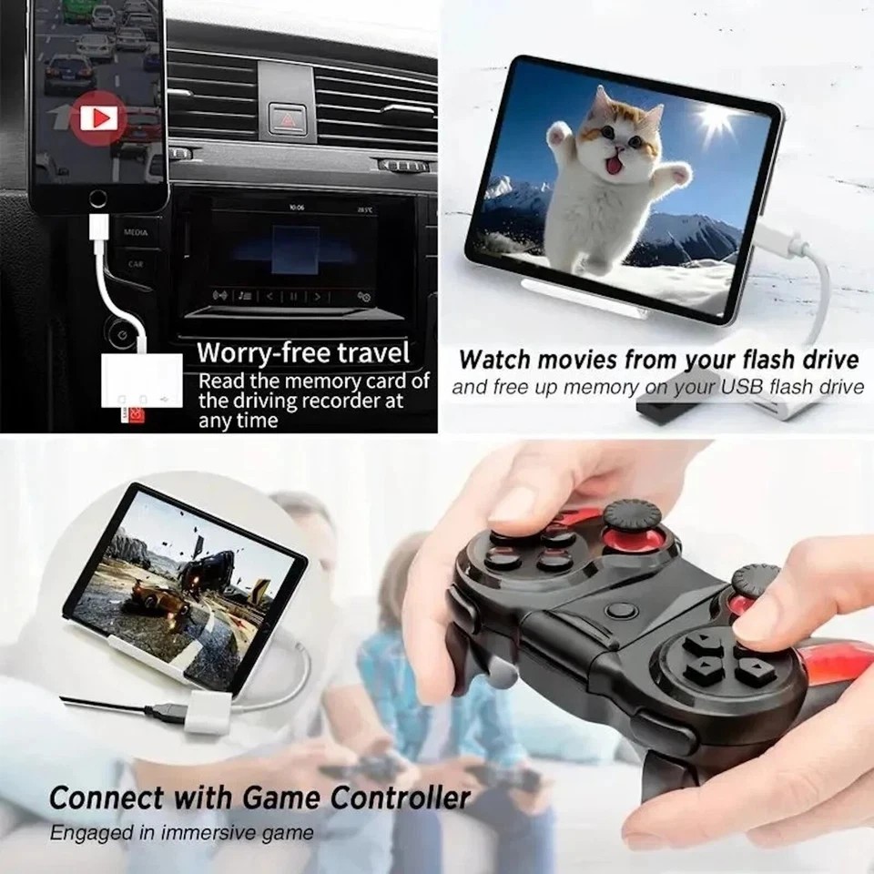 USB C SD Card Reader, Micro SD to Type C OTG Adapter for SDHC SDXC TF