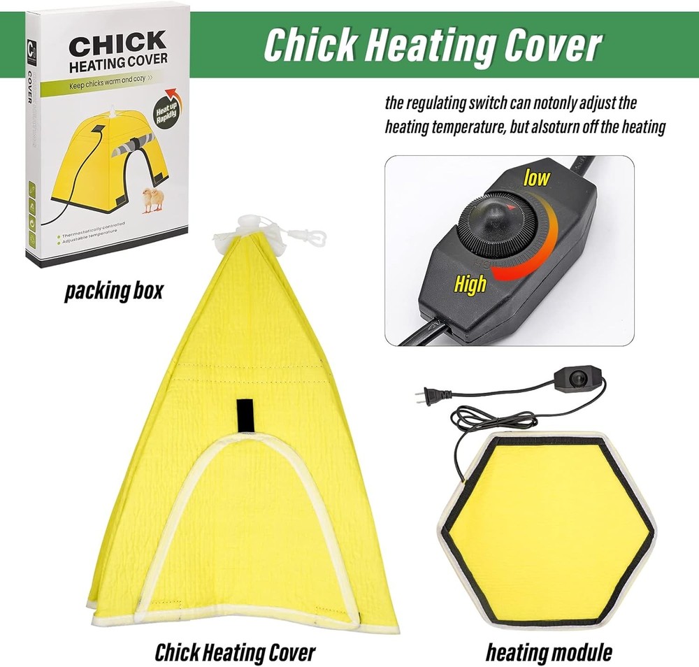 Heated Brooder Box with Plate for 10 Newborn Chicks - Chick Care Heater