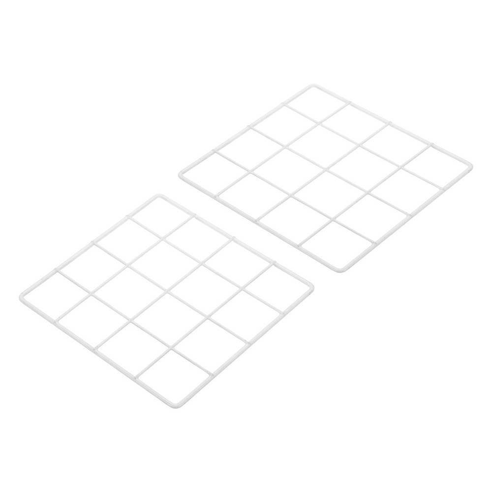 8"x8" Wire Grid Panel 2 Pcs Wall Grid Decorative Board Photo Display White