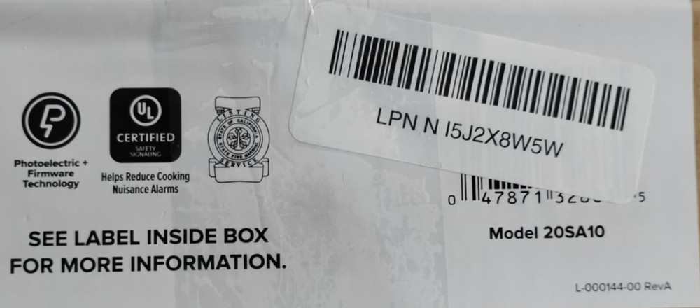 Kidde Hardwired Smoke Detector 20SA10 Battery Backup Interconnectable