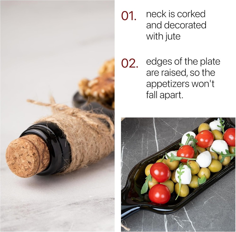 Melted Wine Bottle Serving Boards Decorative Rectangle Serving Trays Home Decor