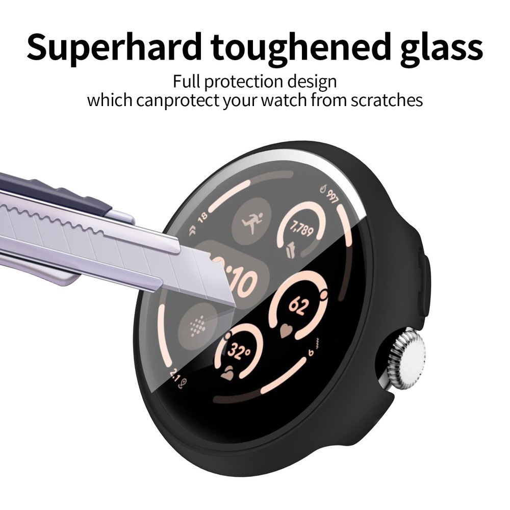 Supershieldz Designed for Google Pixel Watch 3 45mm Screen Protector Case Black