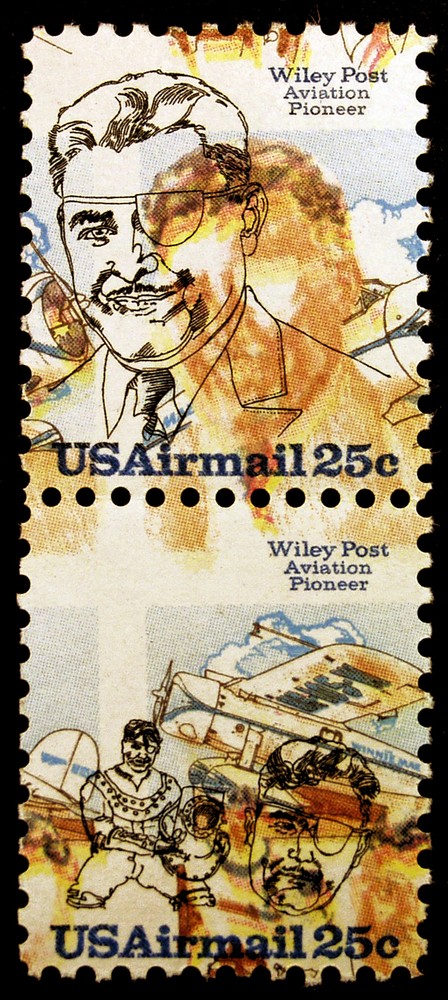 #C95 & C96 25c Wiley Post 1979 Vertical w/Pair Massive Color Shift Errors *MNH*
