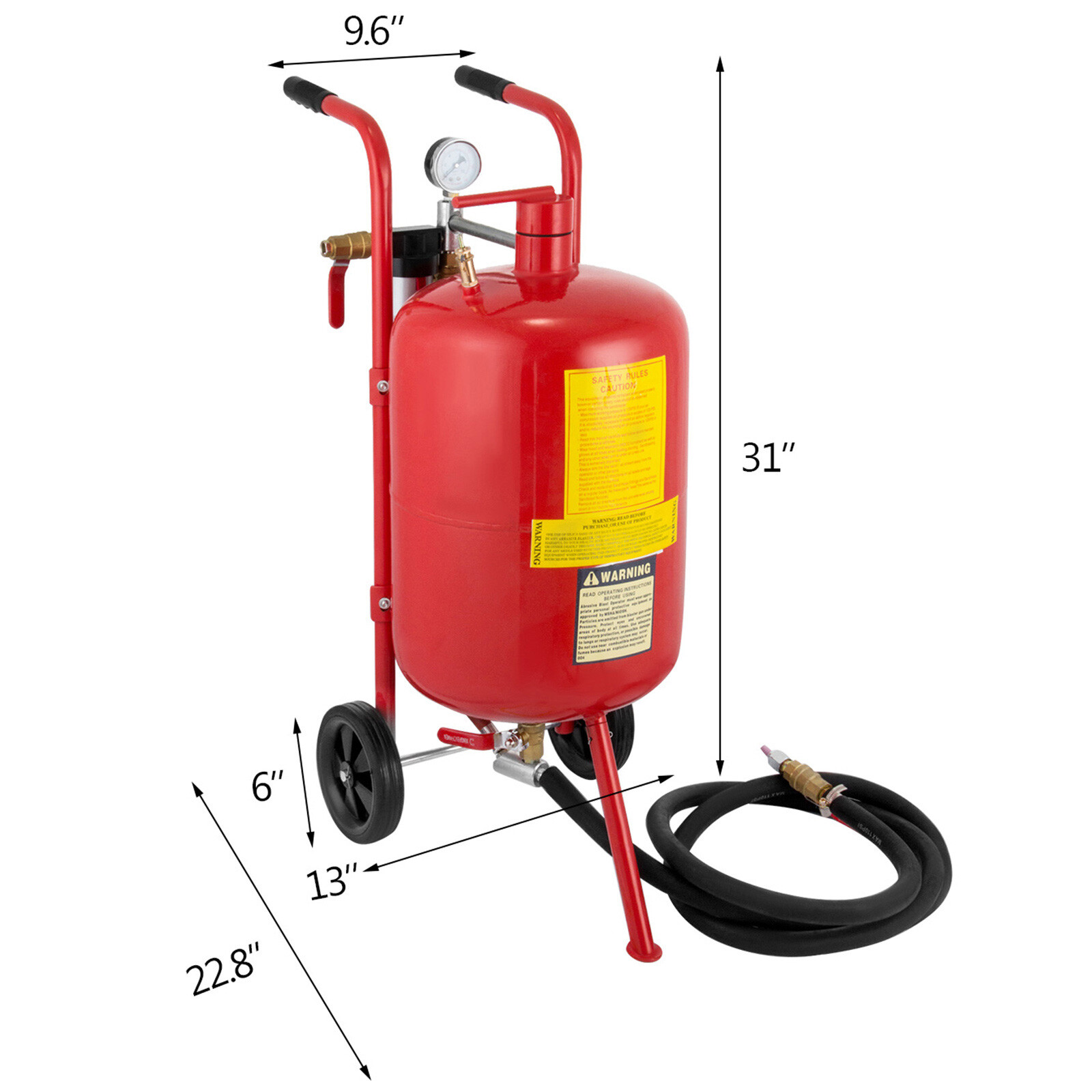 VEVOR 10 Gallon Sandblaster Portable Air Sand Blaster Media Abrasive 60-110 PSI