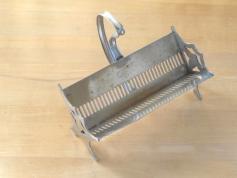 Vintage Silverplated Cracker Sugar Holder Basket Scuttle