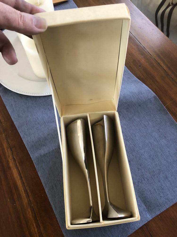 Lenox Silver Plated Toast/Wedding Collection Champagne Flutes In Box Unused