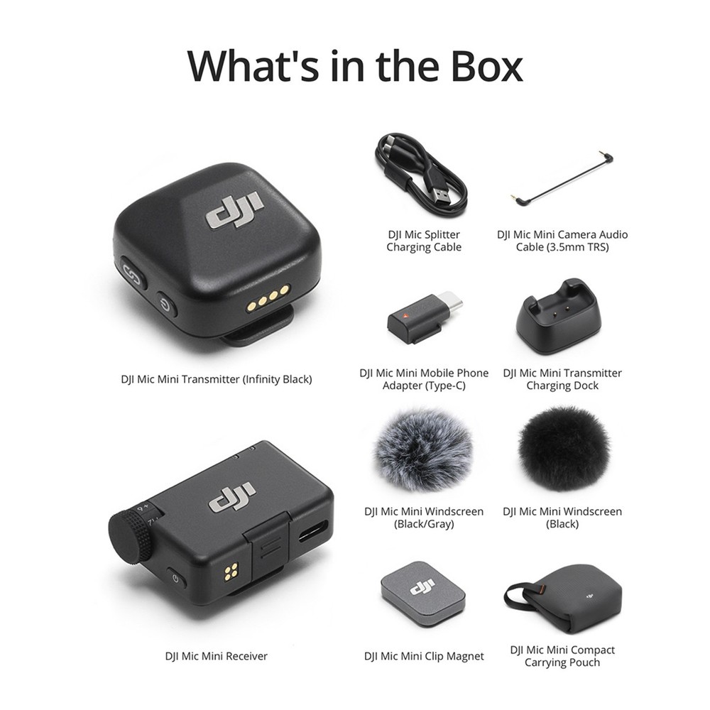 DJI Mic Mini 2.4GHz Clip-On Digital Wireless Microphone System