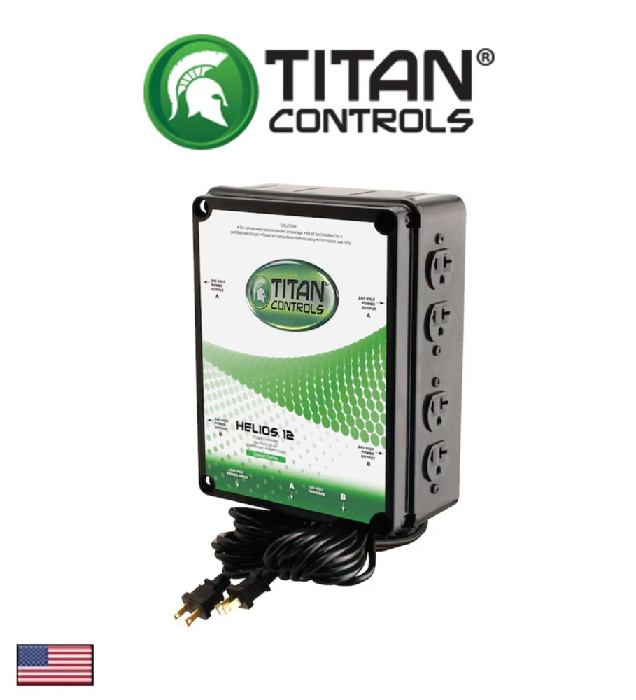 Titan Controls HELIOS 12 - 8 Light 240V Controller w/ Dual Relay Trigger Cords
