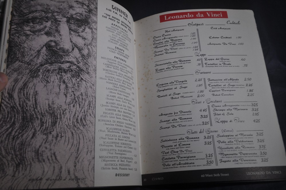 1962 *FIRST* Menu Manhattan Magazine *MAXIMS*