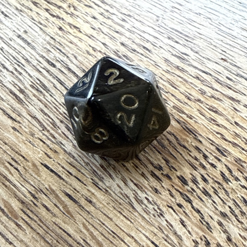Crystal Caste Ancient / Goldmist - Black - Complete 7 dice Set + 2 Extra D6