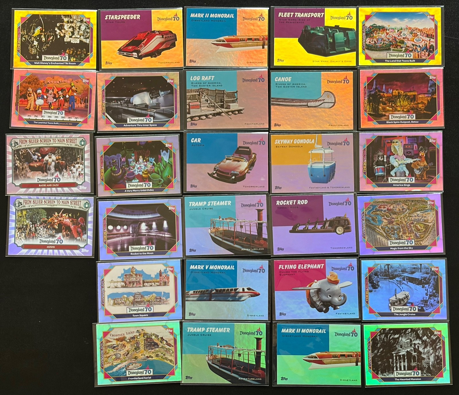 LOT of (78) 2025 Topps Disneyland 70th Anniversary ALL RAINBOW Foil Cards