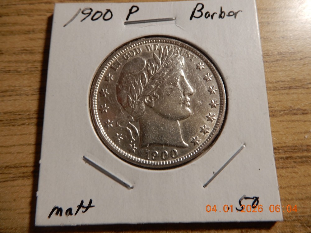 1900 P  AU BARBER HALF DOLLAR