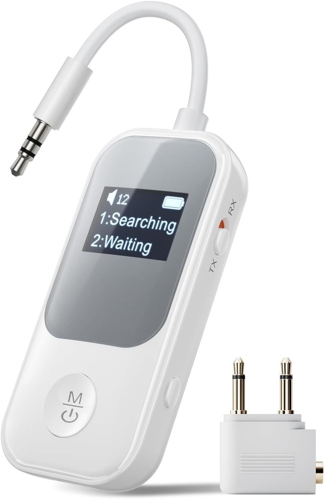 Nulaxy 2-in-1 Bluetooth Transmitter Receiver with Screen [Shows Battery