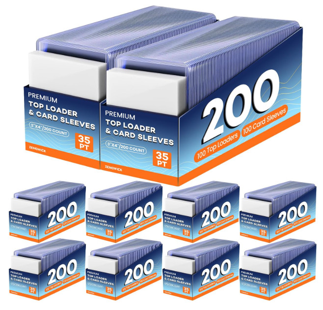 2000 Card Sleeves & Top Loaders 3x4 Hard Plastic Protectors Set