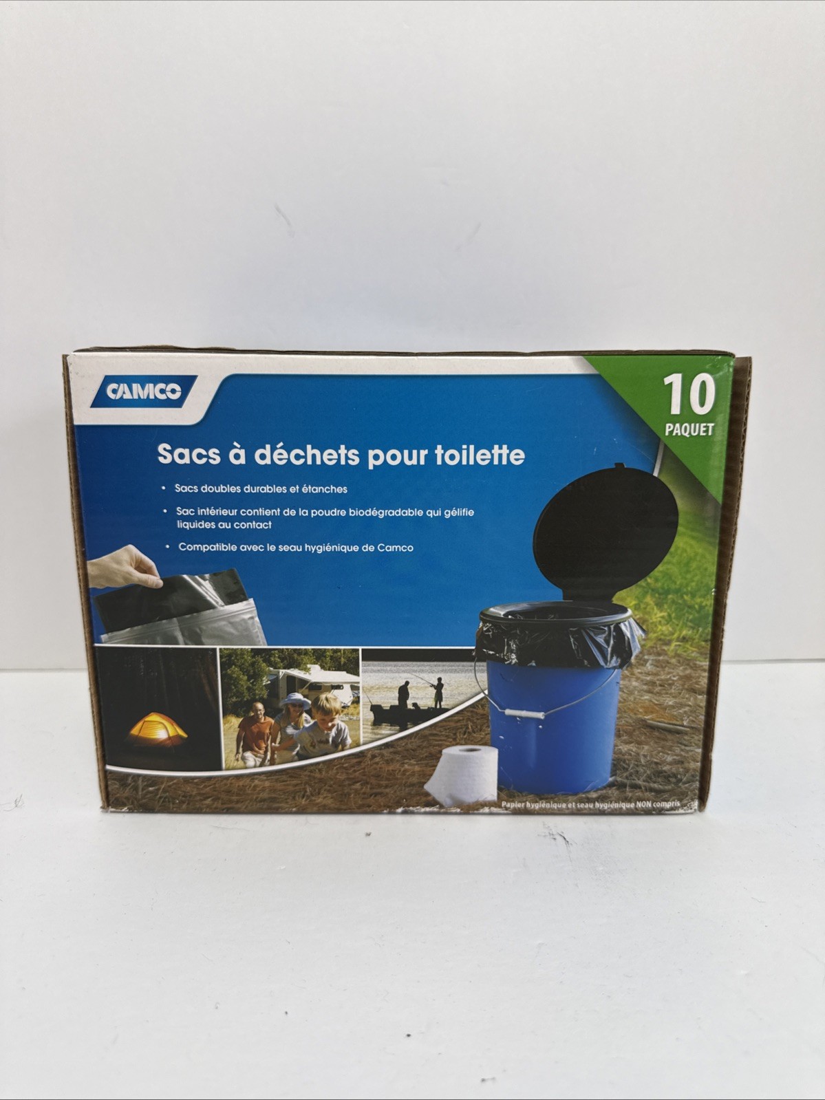 Camco 10 Pack of Leak Proof Double Lined Toilet Waste Bags, Black BRAND NEW
