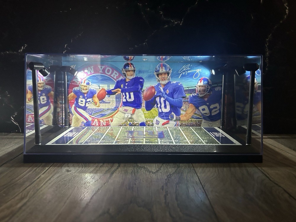 Eli Manning/ Strahan- New York Giants Custom Mini Helmet Display With LED
