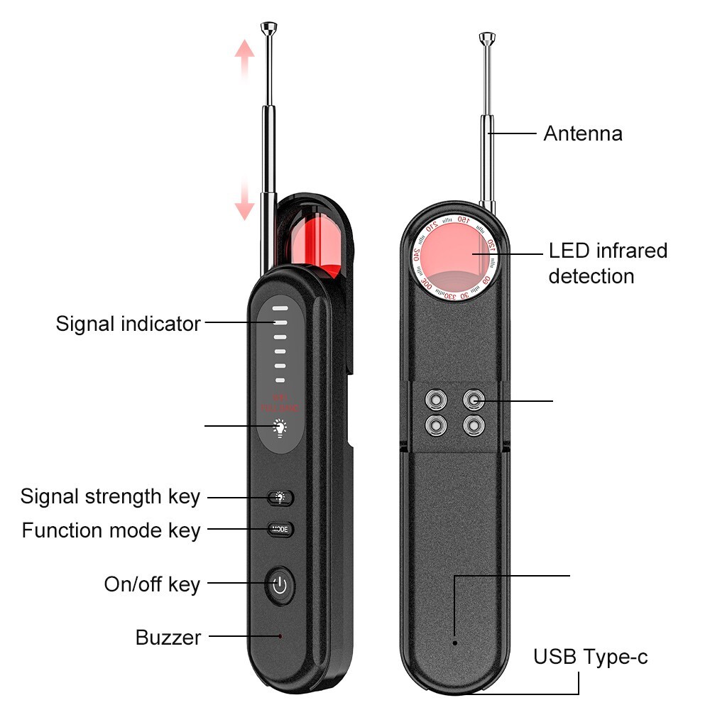 Hidden camera detector, portable wireless camera detector No wireless signal