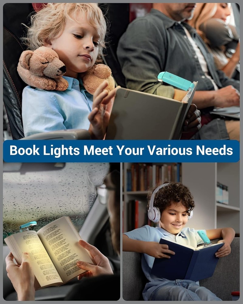 USB Rechargeable Clip-On LED Book Light - Adjustable Brightness for Reading