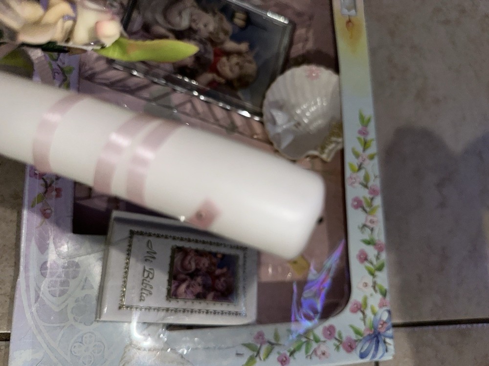 Baptism Gift Set for Child – Catholic Keepsake Box w/ Bible, Candle & Rosary