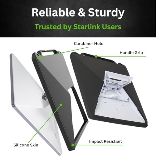 Starlink Mini Case, Silicone Protector with Backpack Strap Mount – Black