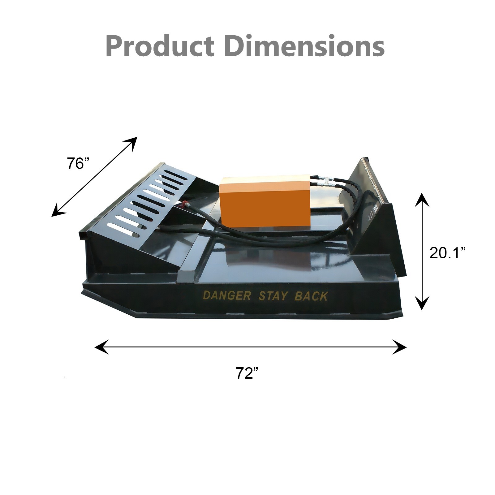 Wolverine BC-13-72W Skid Steer Brush Cutter Mower 72in Heavy Duty 2 Blades