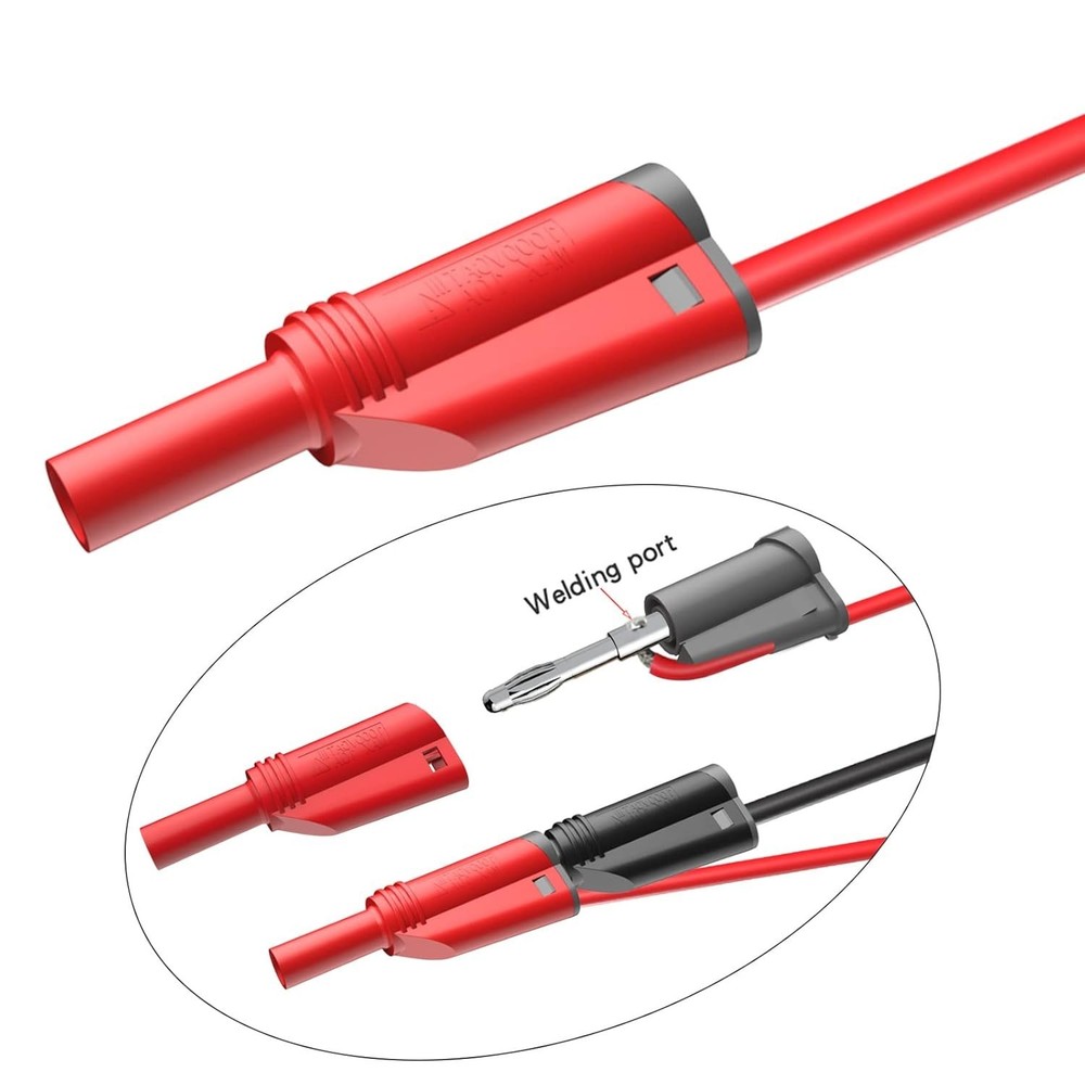 Durable Stackable Banana Plug Electrical Testing Kit with Versatile Accessories