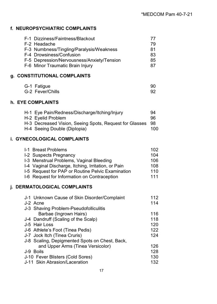 MEDCOM Pam 40-7-21 2019 PHYSICIAN ASSISTANT ALGORITHM TROOP MEDICAL CARE Data CD