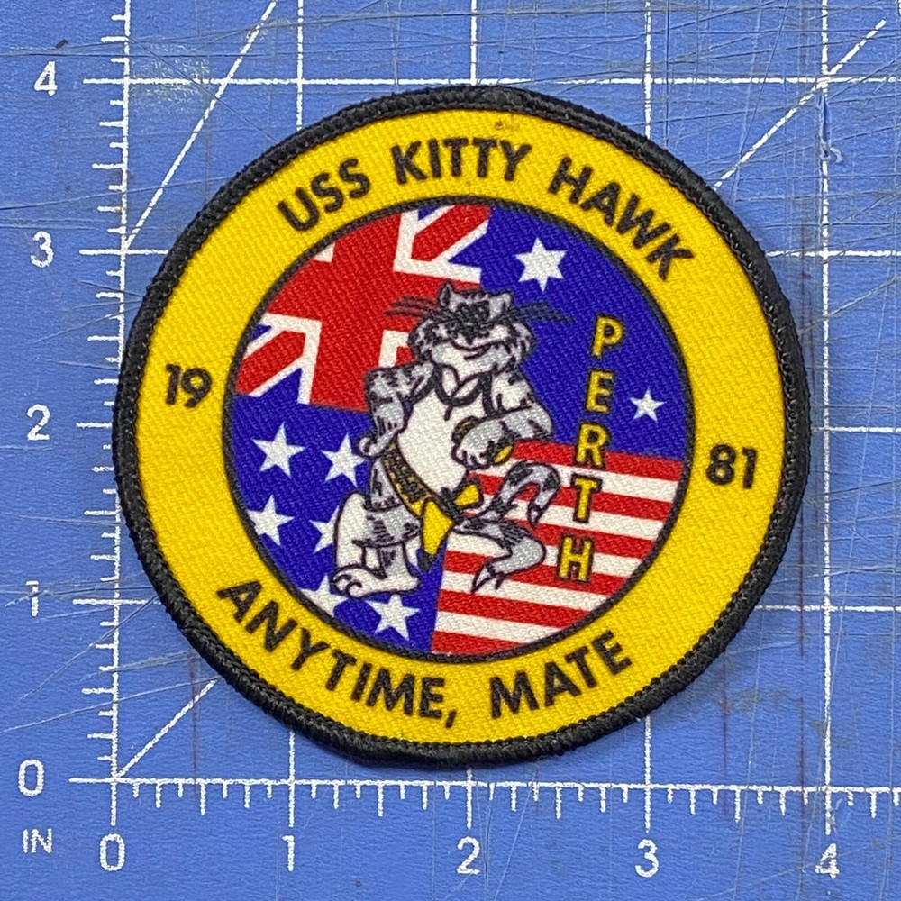 1981 US Navy USS Kitty Hawk Perth Australia Anytime Mate Cruise Patch