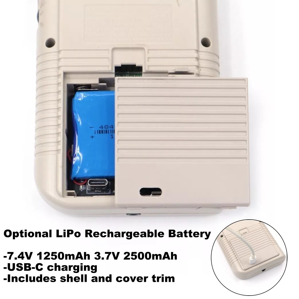 Game Boy DMG Laminated IPS Kit w/ Shell & USB-C LiPo Battery Gameboy *NO SOLDER*