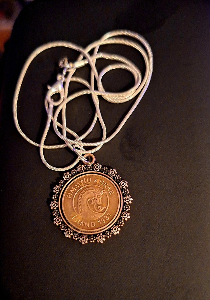Iceland Dragon Coin Necklace
