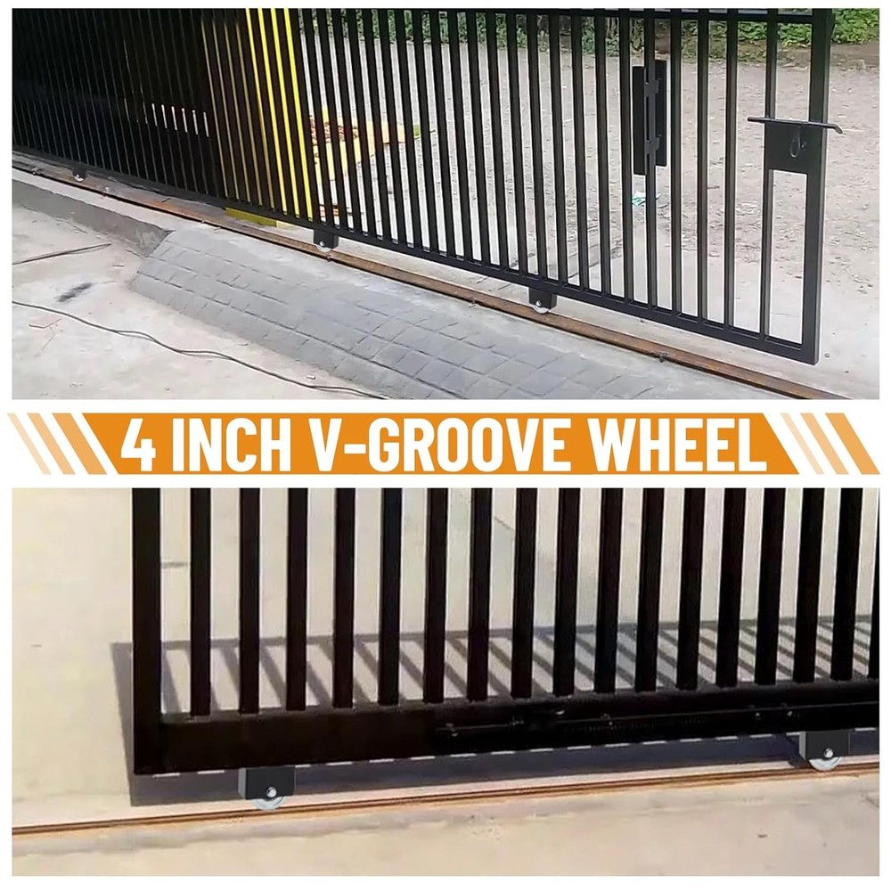 4" V Groove Gate Wheel with Weld on Box, Solid Sliding Gate Wheels, Load Capa...