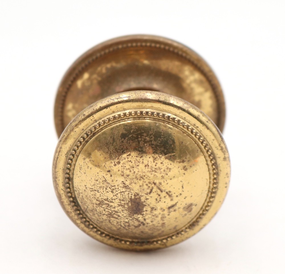 Reclaimed Cast Brass Beaded Dummy Door Knob