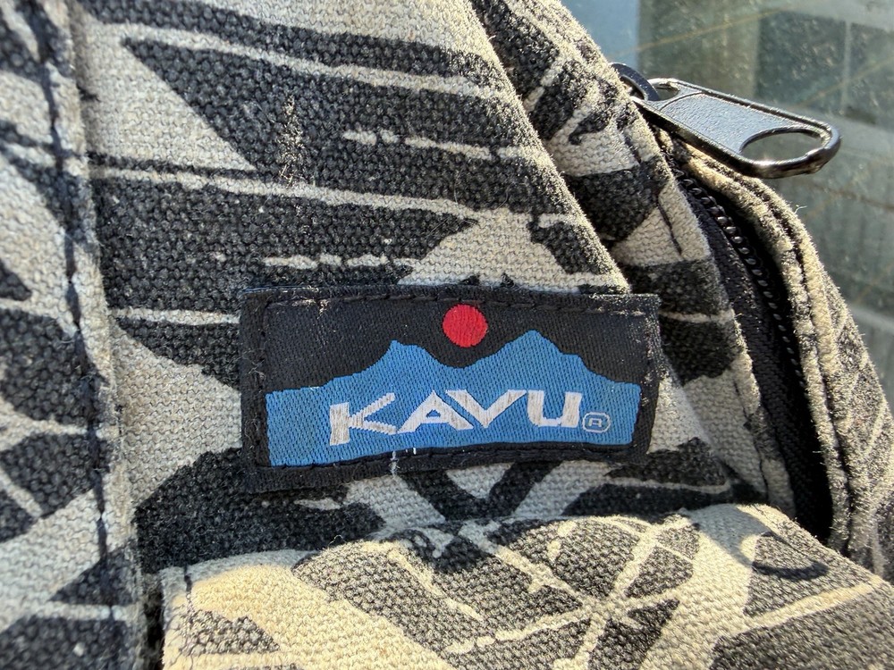 KAVU Daypack Zipper Fabric Adjustable Strap Blue Multicolor Gray Black