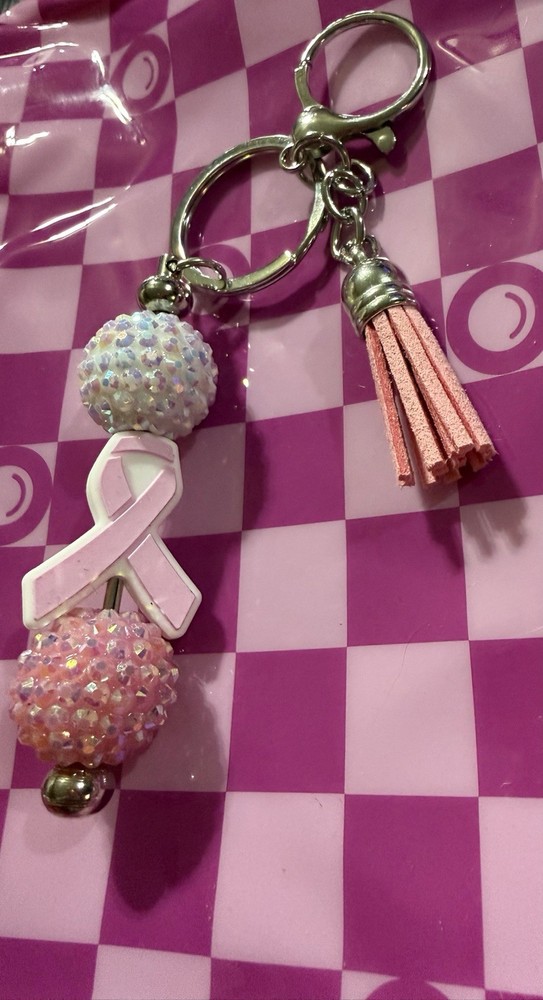 Handmade Beaded Keychains with Charms and Tassels, Assorted Designs