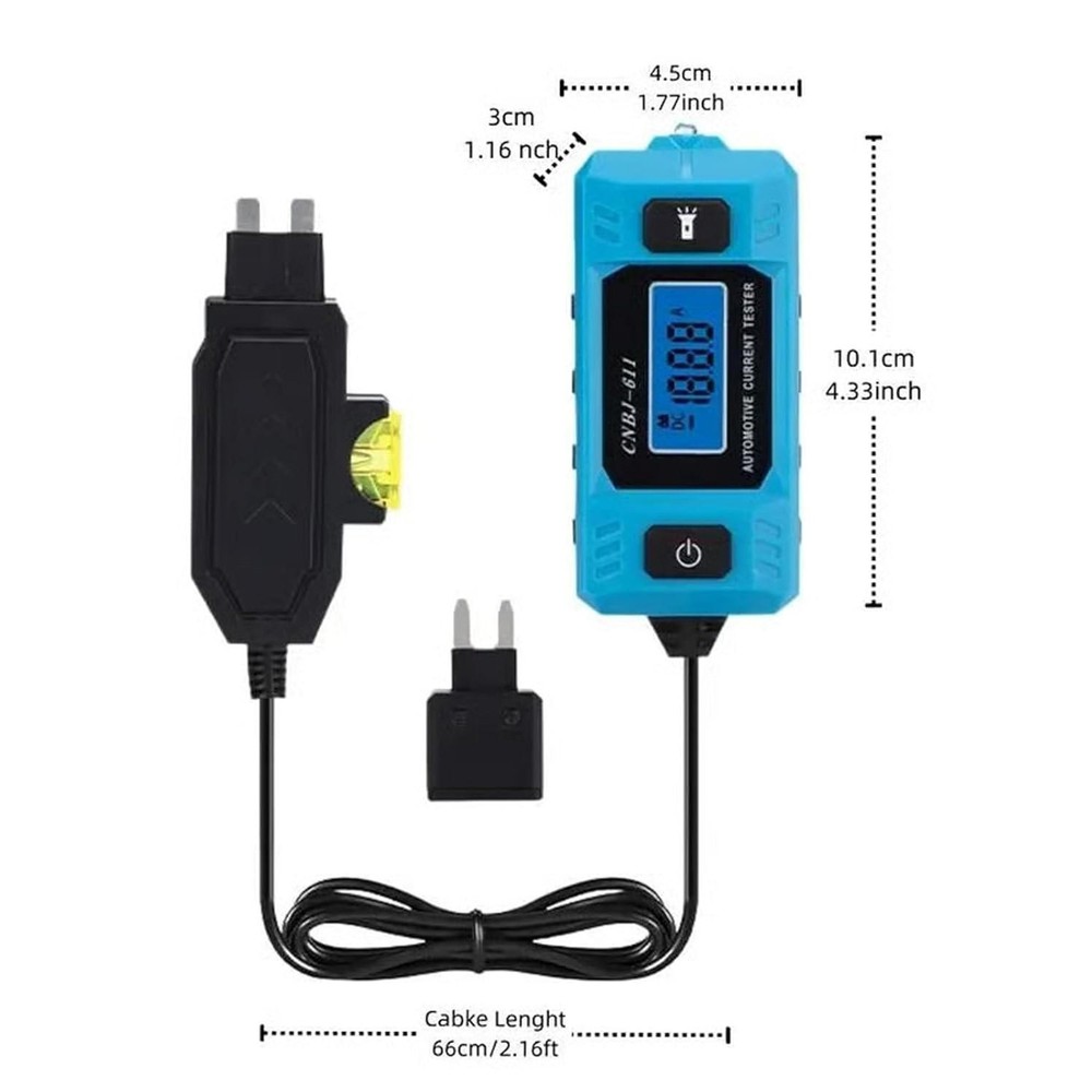 Portable Vehicle Current Detector Meter with 0.01A Precision and LED Display