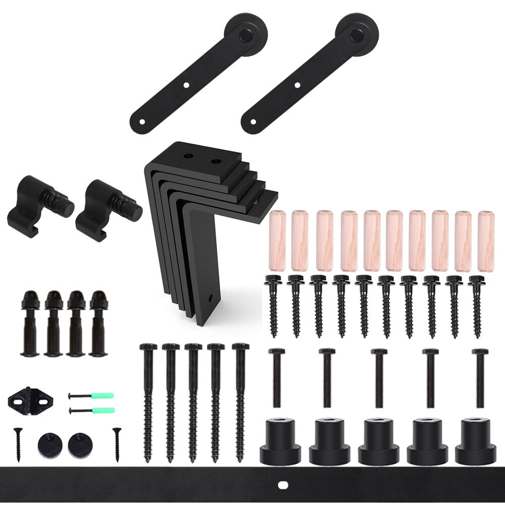 4-20FT Ceiling Mount Bracket Sliding Barn Door Hardware Track Kit Single/Double