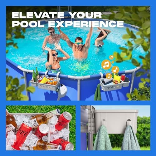 Yankee Poolside Basket for Above-Ground Soft-Wall Pools, Large Pool 1 Pack