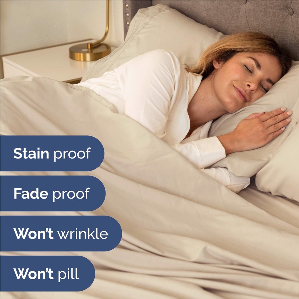 Split King Size 5 Piece Sheet Set - Comfy Breathable Cooling Bed Sheets Set ...