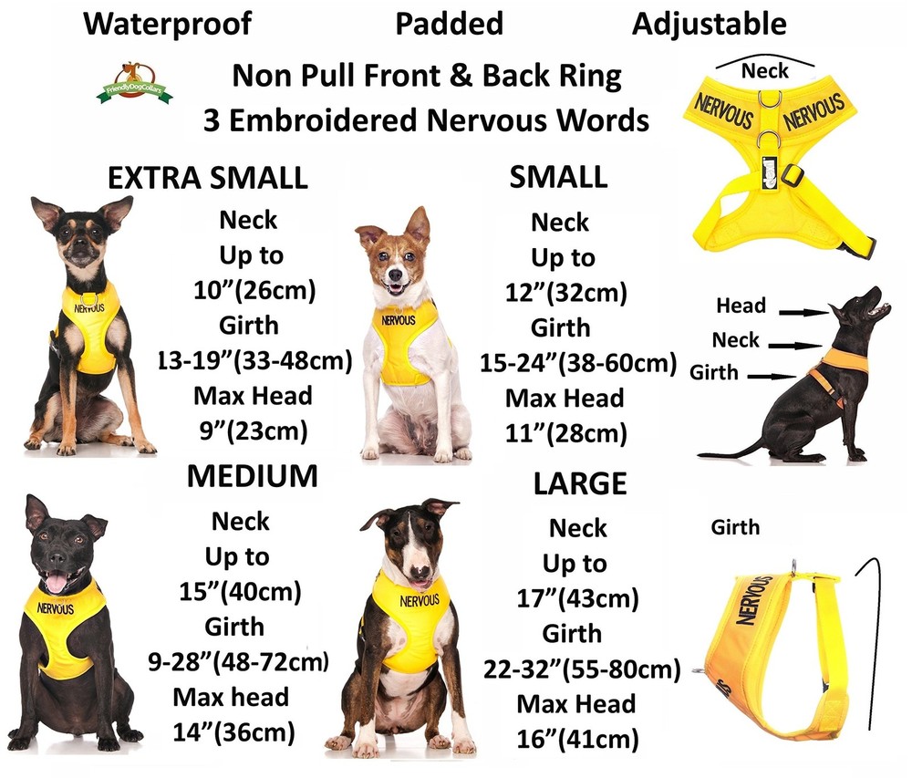 Nervous Yellow Color Coded Waterproof Padded Adjustable Non Pull Front and...