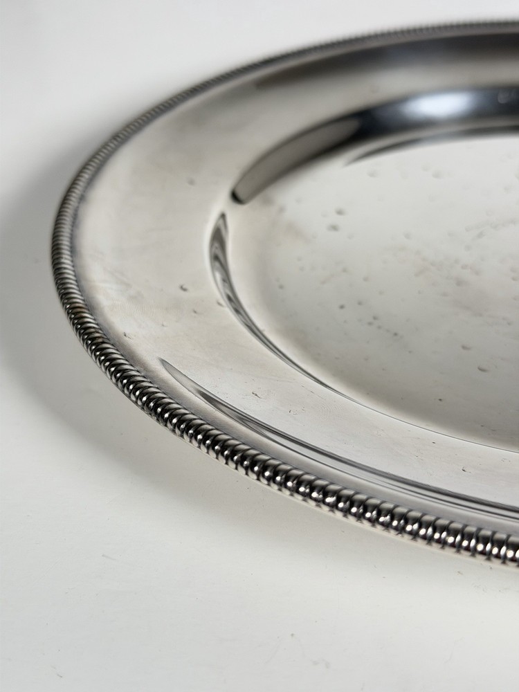 EL de Uberti Trinket Jewelry Dish Plate, Hallmarked, Italy, Silver plated 9.60"