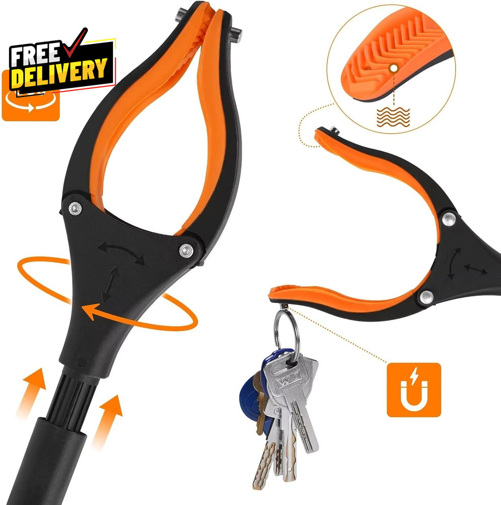 43" Extra Long Grabber Tool Foldable Grabbers for Elderly Grab It Reaching Tool