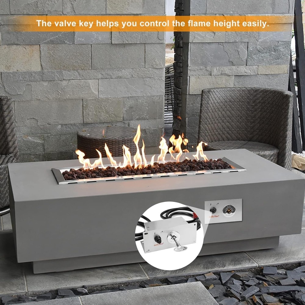 All-in-One Propane Gas Fire Pit Ignition System Kit Includes Electronic Ignit...